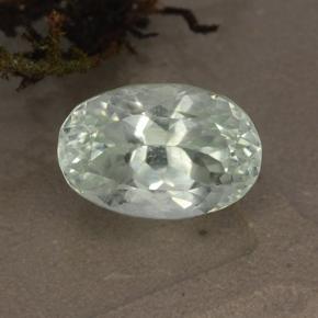 Hiddenite naturale bianco verdastro da 4,34 ct, taglio ovale, VVS-VS