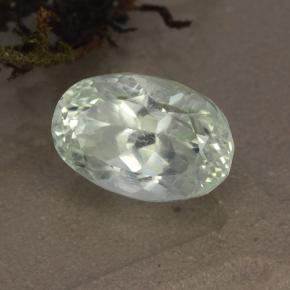 Hiddenite naturale bianco verdastro da 4,34 ct, taglio ovale, VVS-VS