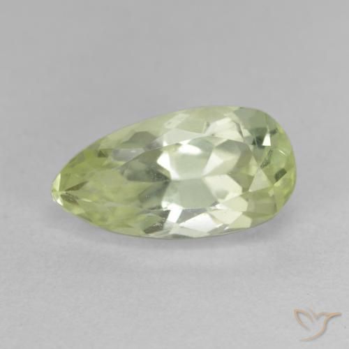 5.15ct Naturale Giallo chiaro verdastro Nascosto, Forma a pera, VS-SI
