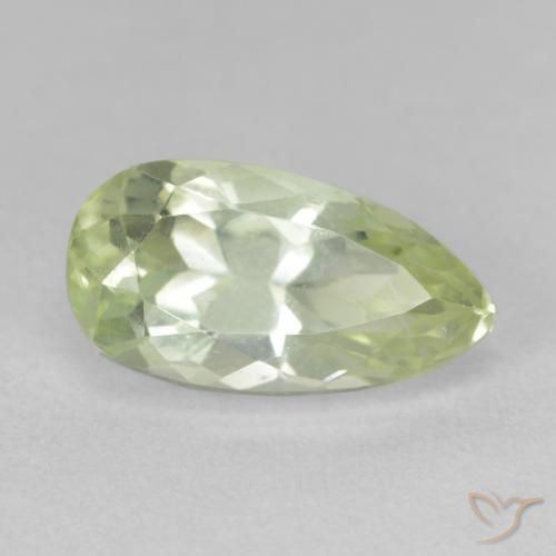 Nascosto Giallo chiaro verdastro naturale da 5.15 ct, Forma a pera, VS-SI