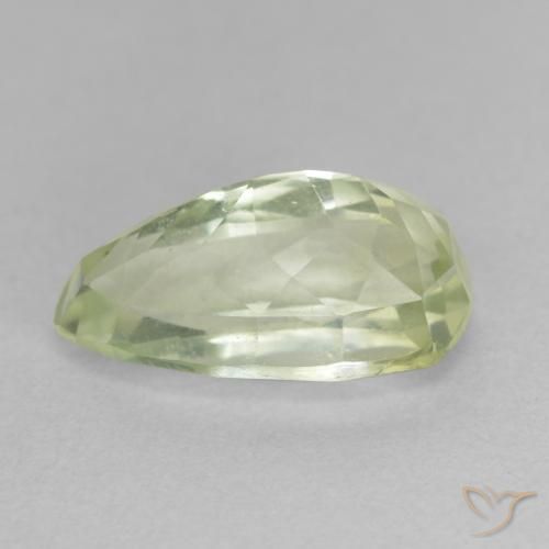 Nascosto Giallo chiaro verdastro naturale da 5.15 ct, Forma a pera, VS-SI