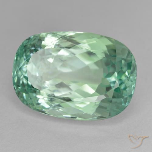 Nascosto Verde bluastro naturale da 23.63 ct, Cuscino, VS-SI