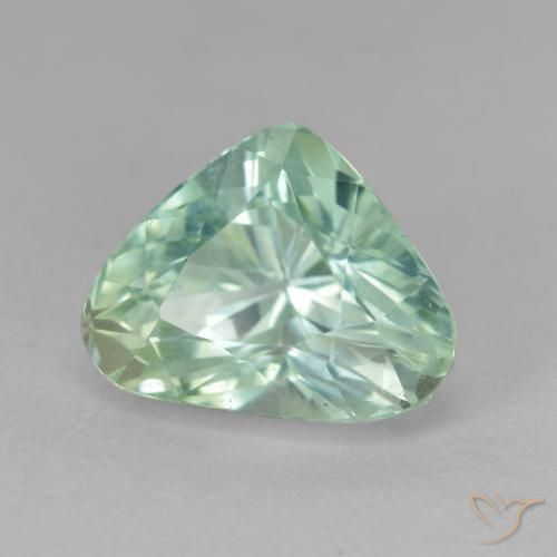 Nascosto Verde bluastro chiaro naturale da 8.36 ct, Forma a pera, VS-SI