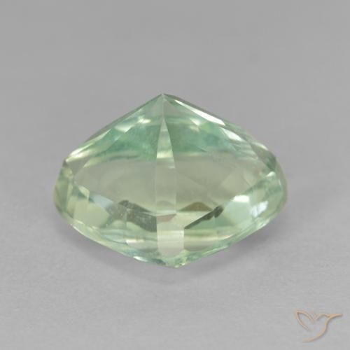 Nascosto Verde bluastro chiaro naturale da 8.36 ct, Forma a pera, VS-SI