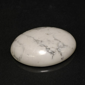 Howlite Bianco grigio naturale da 9.54 ct, Taglio ovale, Opaco