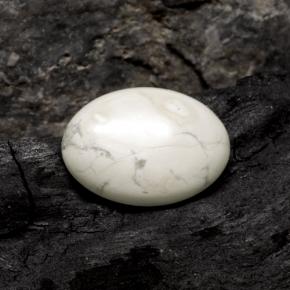 Howlite naturale bianco da 9,74 ct, taglio ovale, opaco