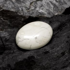 Howlite naturale bianco da 9,74 ct, taglio ovale, opaco