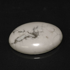 Howlite Bianco grigio naturale da 8.21 ct, Taglio ovale, Opaco