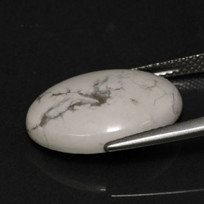 Howlite Bianco grigio naturale da 8.21 ct, Taglio ovale, Opaco
