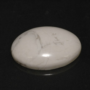 Howlite Bianco grigio naturale da 9.26 ct, Taglio ovale, Opaco