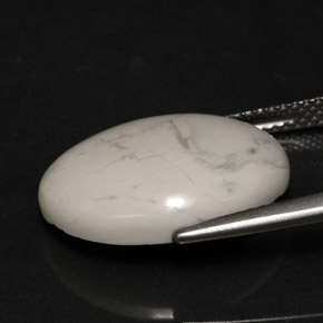 Howlite Bianco grigio naturale da 9.26 ct, Taglio ovale, Opaco