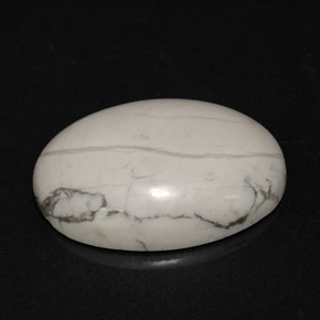 Howlite Bianco grigio naturale da 9.46 ct, Taglio ovale, Opaco