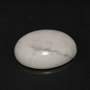 Howlite Bianco grigio naturale da 7.35 ct, Taglio ovale, Opaco