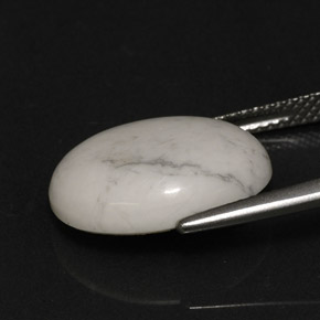 Howlite Bianco grigio naturale da 7.35 ct, Taglio ovale, Opaco