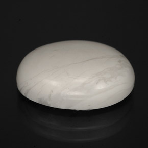 Howlite naturale bianco da 6,21 ct, taglio ovale, opaco