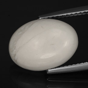 Howlite naturale bianco da 6,21 ct, taglio ovale, opaco