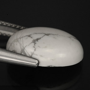 Howlite Bianco grigio naturale da 5.82 ct, Taglio ovale, Opaco