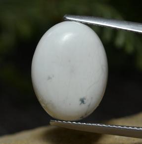 Howlite naturale bianco da 8,33 ct, taglio ovale, opaco