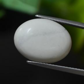 Howlite bianco grigio naturale da 8,56 ct, taglio ovale, opaco