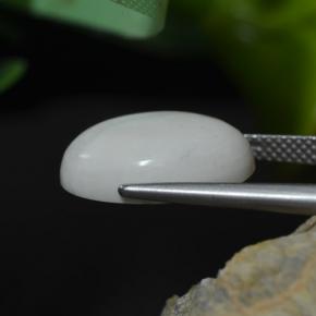 Howlite bianco grigio naturale da 8,56 ct, taglio ovale, opaco