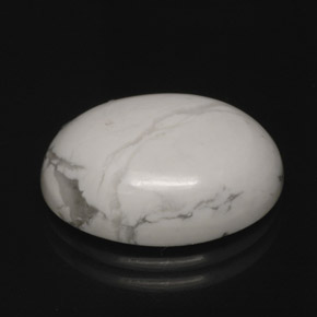 Howlite Bianco grigio naturale da 8.10 ct, Taglio ovale, Opaco
