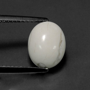 Howlite naturale bianco da 2,63 ct, taglio ovale, opaco