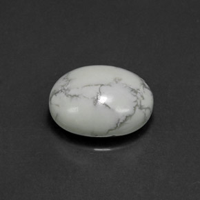 Howlite Bianco grigio naturale da 2.60 ct, Taglio ovale, Opaco