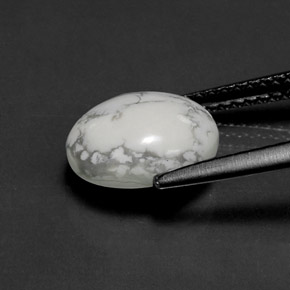 Howlite Bianco grigio naturale da 2.60 ct, Taglio ovale, Opaco