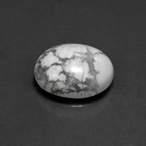 Howlite naturale bianco da 2,69 ct, taglio ovale, opaco