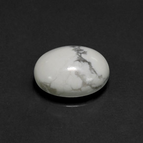 Howlite naturale bianco da 2,55 ct, taglio ovale, opaco