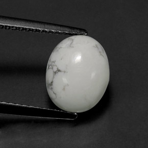 Howlite Bianco grigio naturale da 2.55 ct, Taglio ovale, Opaco