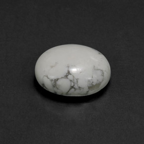 Howlite Bianco grigio naturale da 2.55 ct, Taglio ovale, Opaco