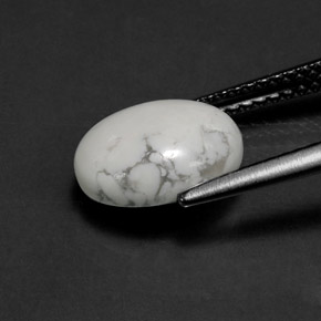 Howlite Bianco grigio naturale da 2.55 ct, Taglio ovale, Opaco
