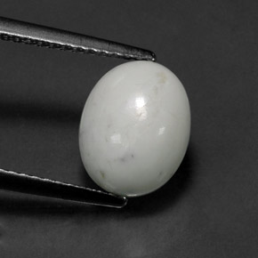 Howlite naturale bianco da 2,94 ct, taglio ovale, opaco
