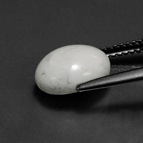 Howlite naturale bianco da 2,94 ct, taglio ovale, opaco