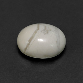 Howlite Bianco grigio naturale da 2.67 ct, Taglio ovale, Opaco