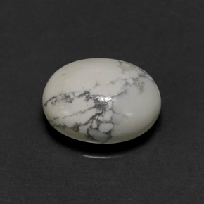 Howlite Bianco grigio naturale da 2.65 ct, Taglio ovale, Opaco