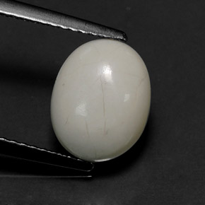 Howlite naturale bianco da 2,63 ct, taglio ovale, opaco