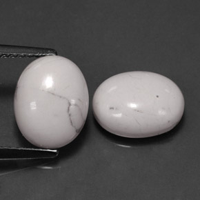 Howlite naturale bianco da  ct, taglio ovale, opaco