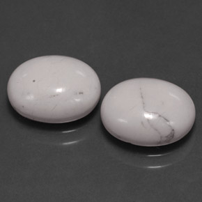 Howlite naturale bianco da  ct, taglio ovale, opaco
