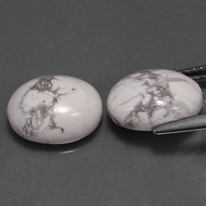 Howlite naturale bianco da  ct, taglio ovale, opaco