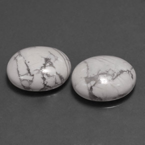 Howlite naturale bianco da  ct, taglio ovale, opaco