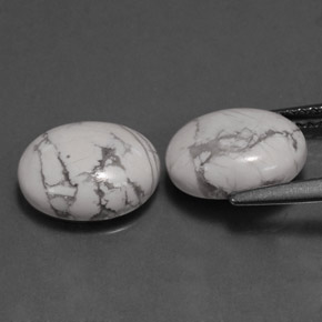 Howlite naturale bianco da  ct, taglio ovale, opaco
