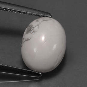 Howlite naturale bianco da 2,70 ct, taglio ovale, opaco