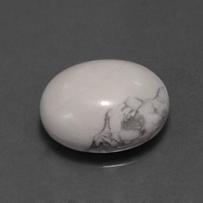 Howlite naturale bianco da 2,70 ct, taglio ovale, opaco