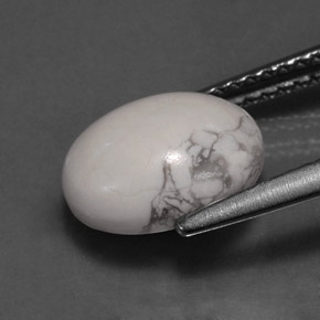 Howlite naturale bianco da 2,70 ct, taglio ovale, opaco