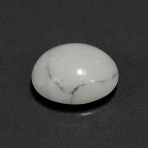 Howlite Bianco grigio naturale da 2.71 ct, Taglio ovale, Opaco