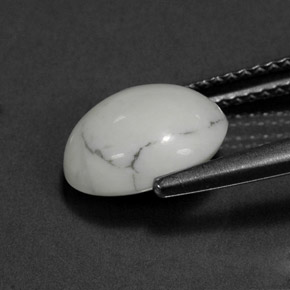 Howlite Bianco grigio naturale da 2.71 ct, Taglio ovale, Opaco