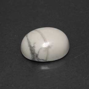 Howlite naturale bianco da 2,24 ct, taglio ovale, opaco