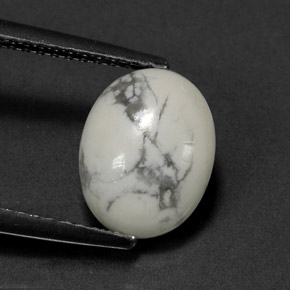 Howlite Bianco grigio naturale da 2.28 ct, Taglio ovale, Opaco